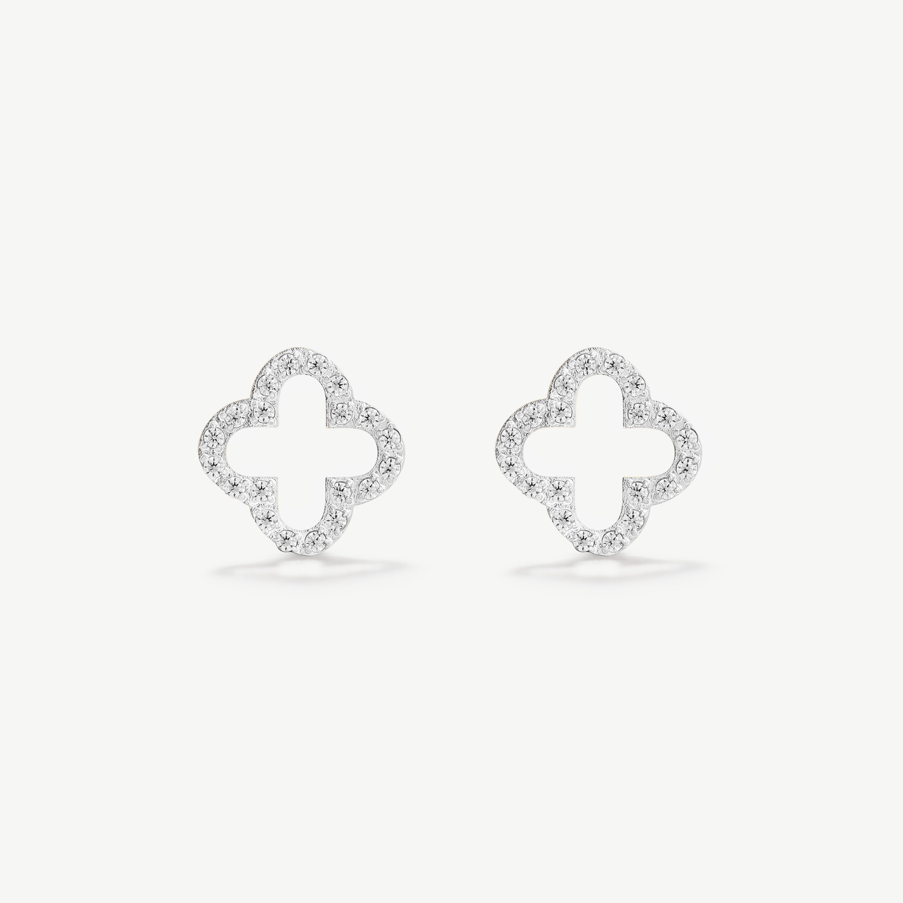 Pavè Clover Studs