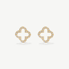 Pavè Clover Studs